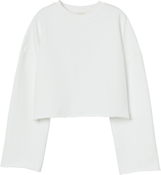 Front view of isolated basic white sweatshirt