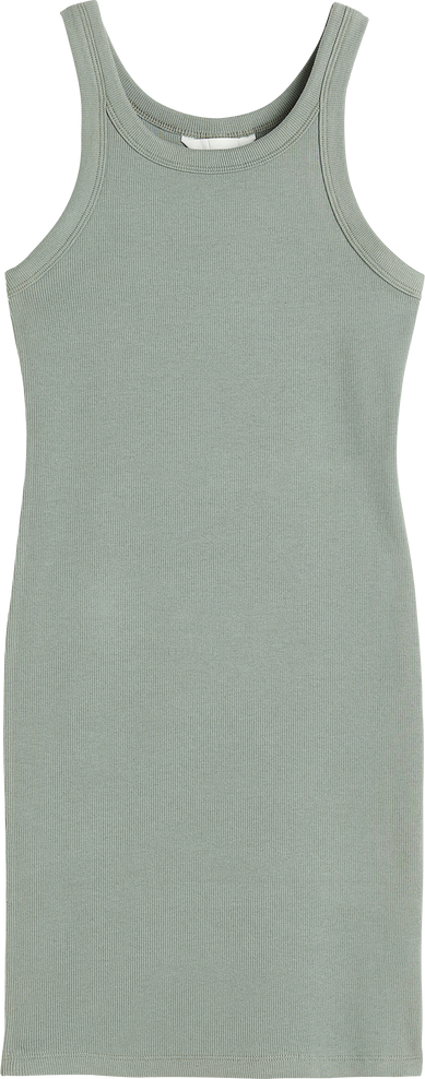 Front view of isolated basic strappy women's dress