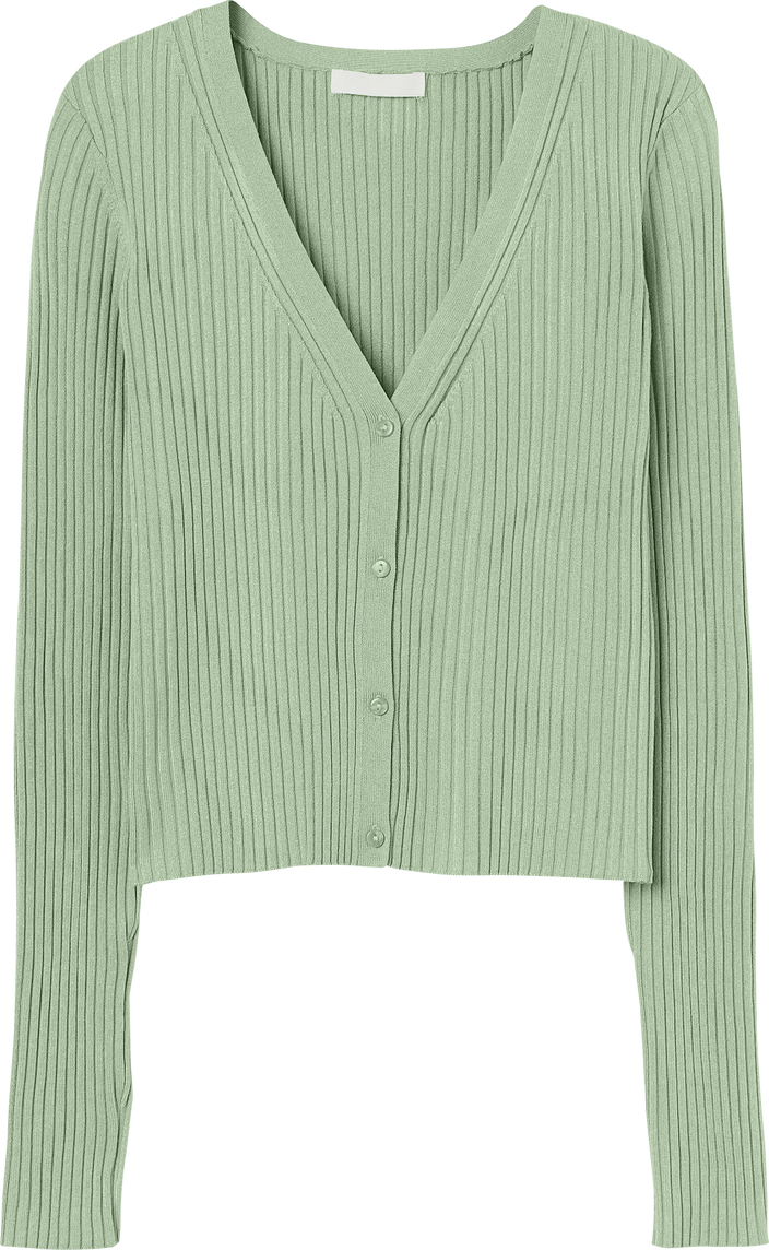 Isolated green woman cardigan png