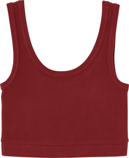 Front view of isolated red crop top