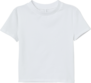 Front view of isolated white crop tshirt