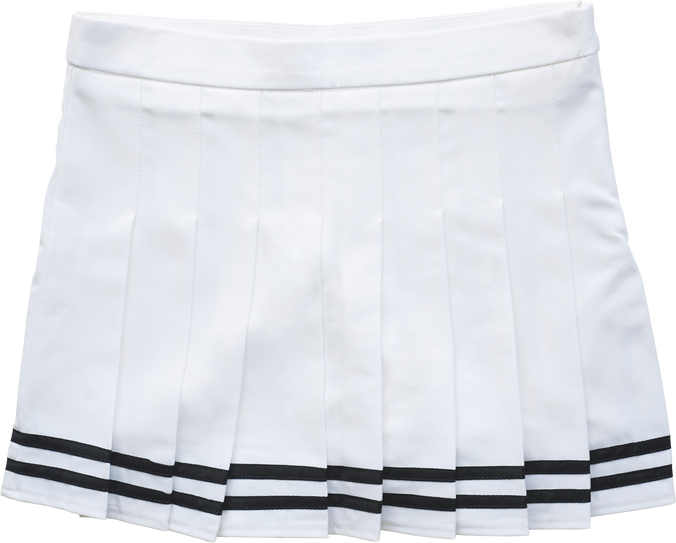 Short white tennis skirt isolated.